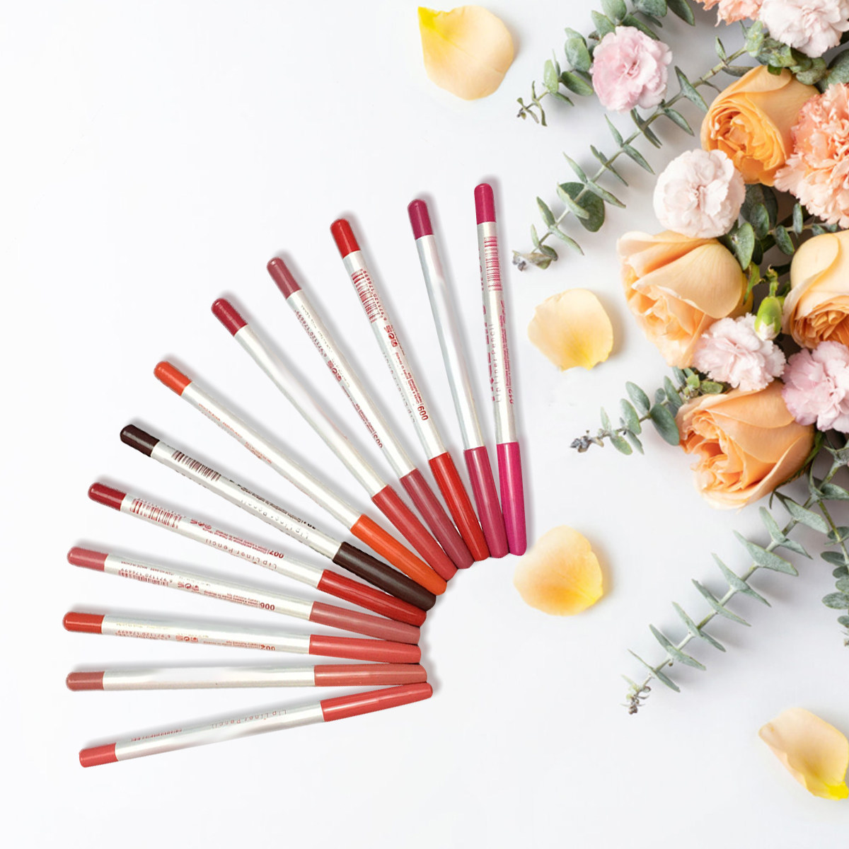 Colored Pencil Professional - 12Pcs Lip Liner Pencil Waterproof Sweatproof