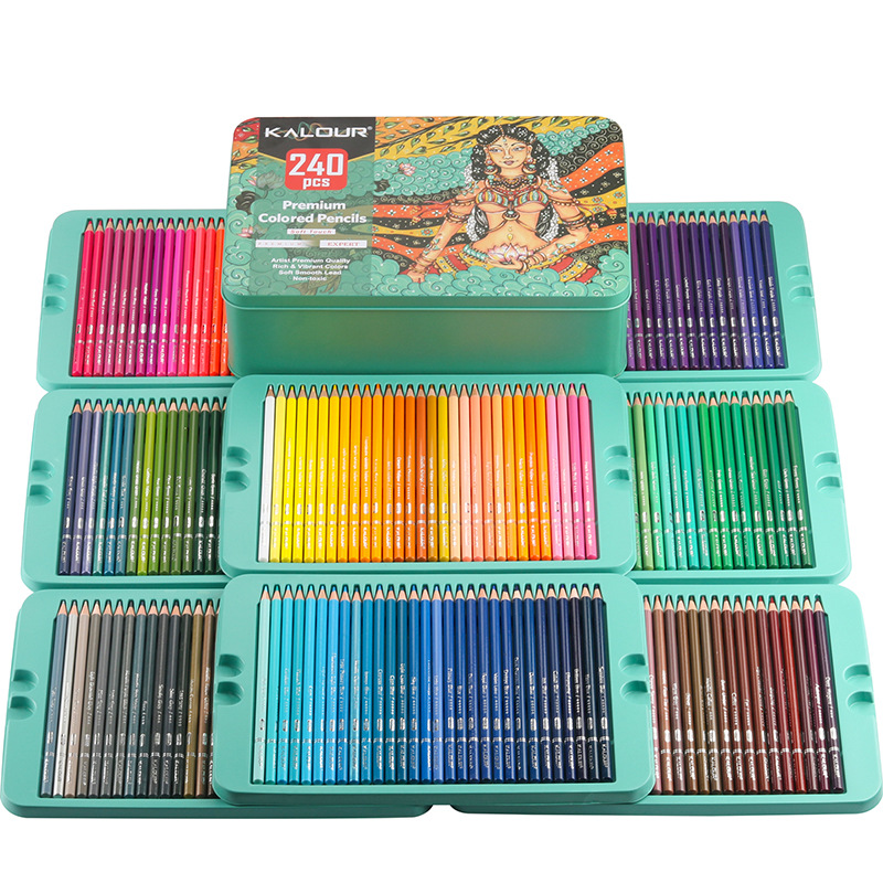 Colored Pencil Professional - KALOUR 240 Color Luxury Iron Box