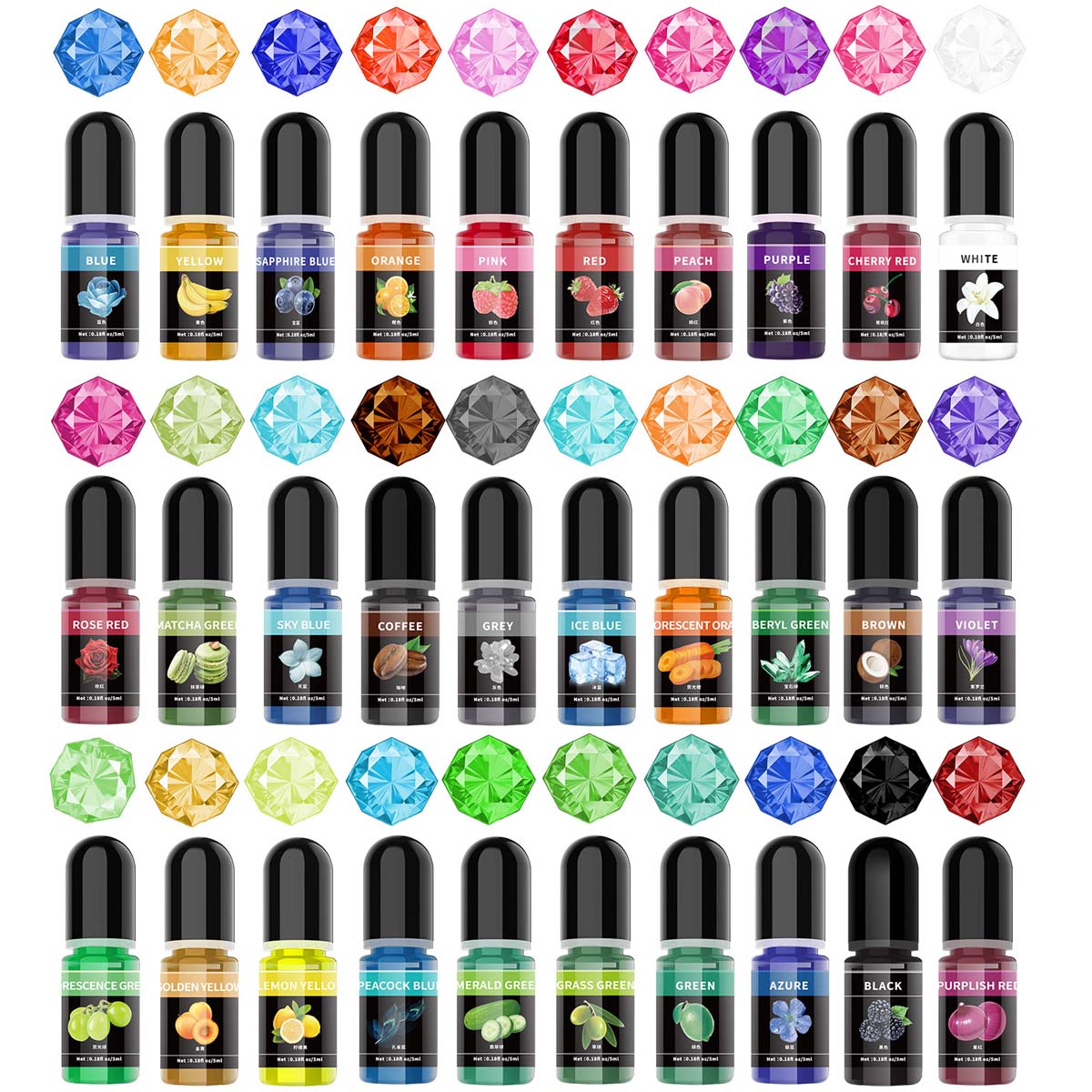 Resin Pigment Powder - 5ml/Bottle Epoxy Resin Pigment Liquid Colorant
