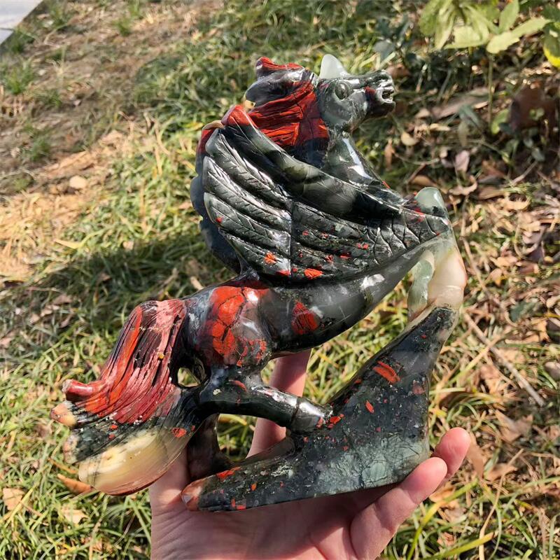 Natural Blood Stone Unicorn Ho - Art Craft Unicorn recension och pris