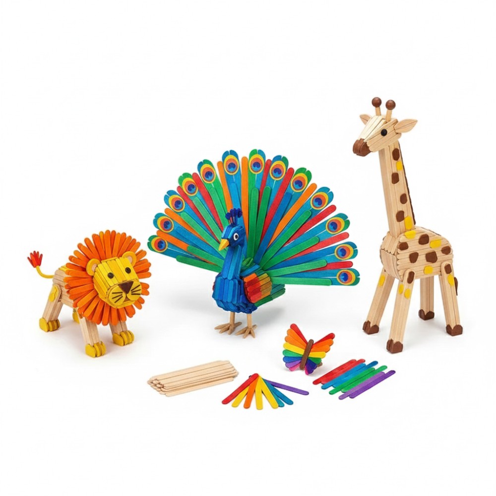 50Pcs Colored Wooden Popsicle  - Art Craft Stick recension och pris