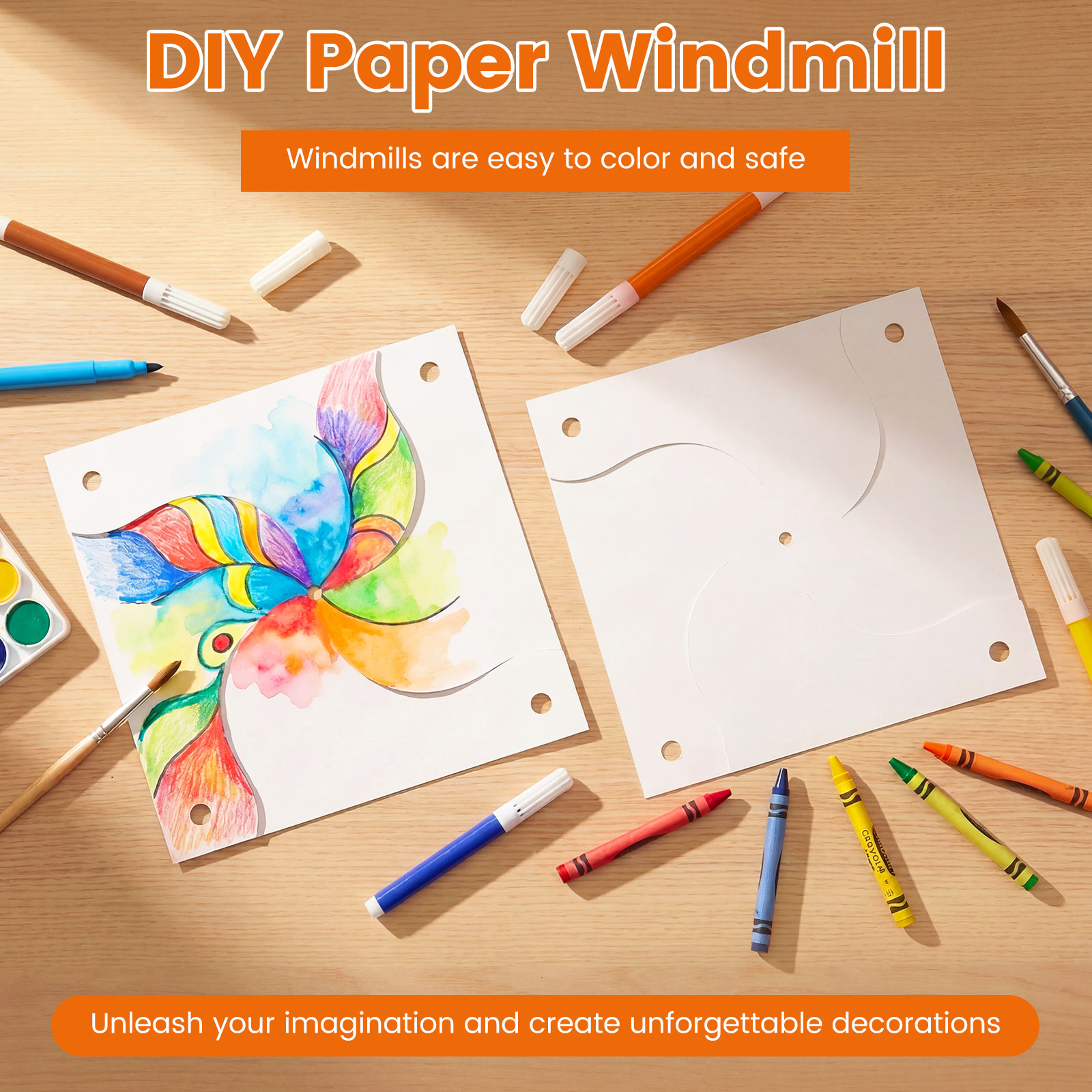 100Pcs DIY Paper Pinwheels Cra - Art Craft Earth Day recension och pris