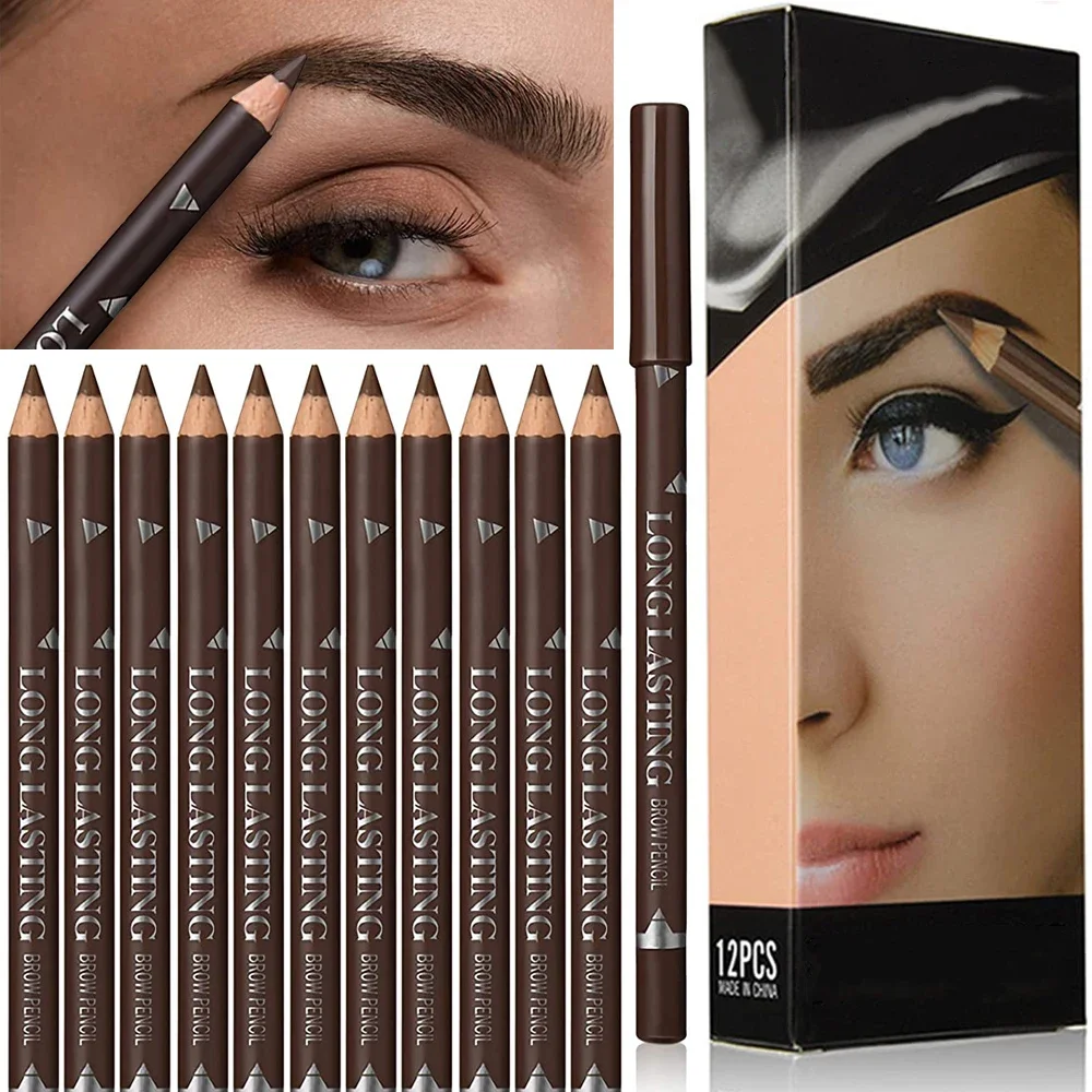 6/12Pcs Eye Brow Pencil Waterp - Colored Pencil Professional recension och pris