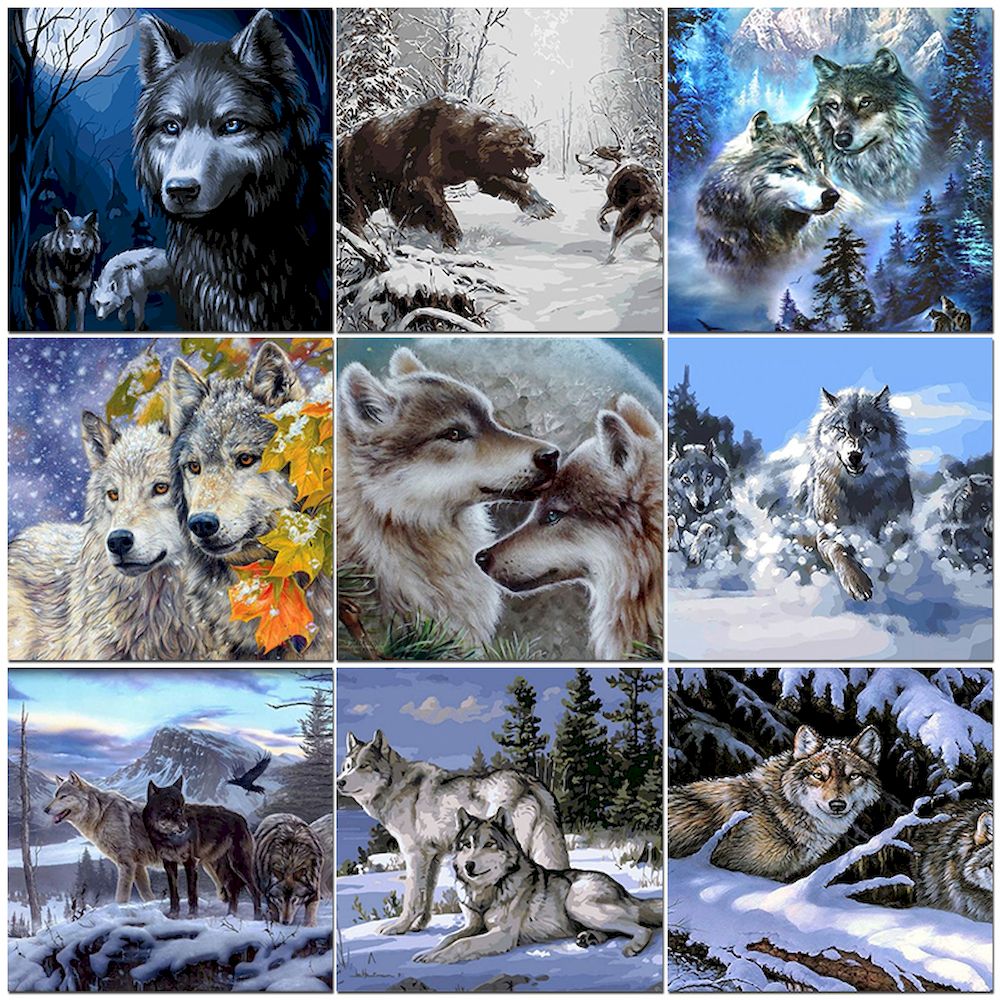 Painting By Numbers Wolf Oil P - Art Craft Number recension och pris