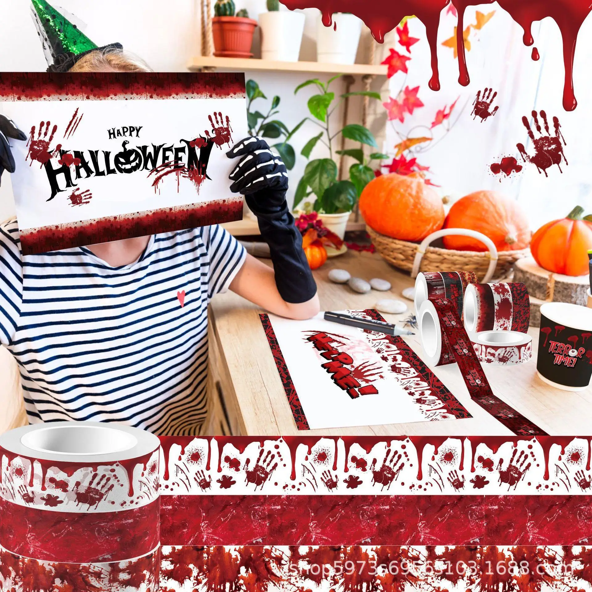 Halloween Bloody Hand Bleeding - Washi Tape Rolls recension och pris