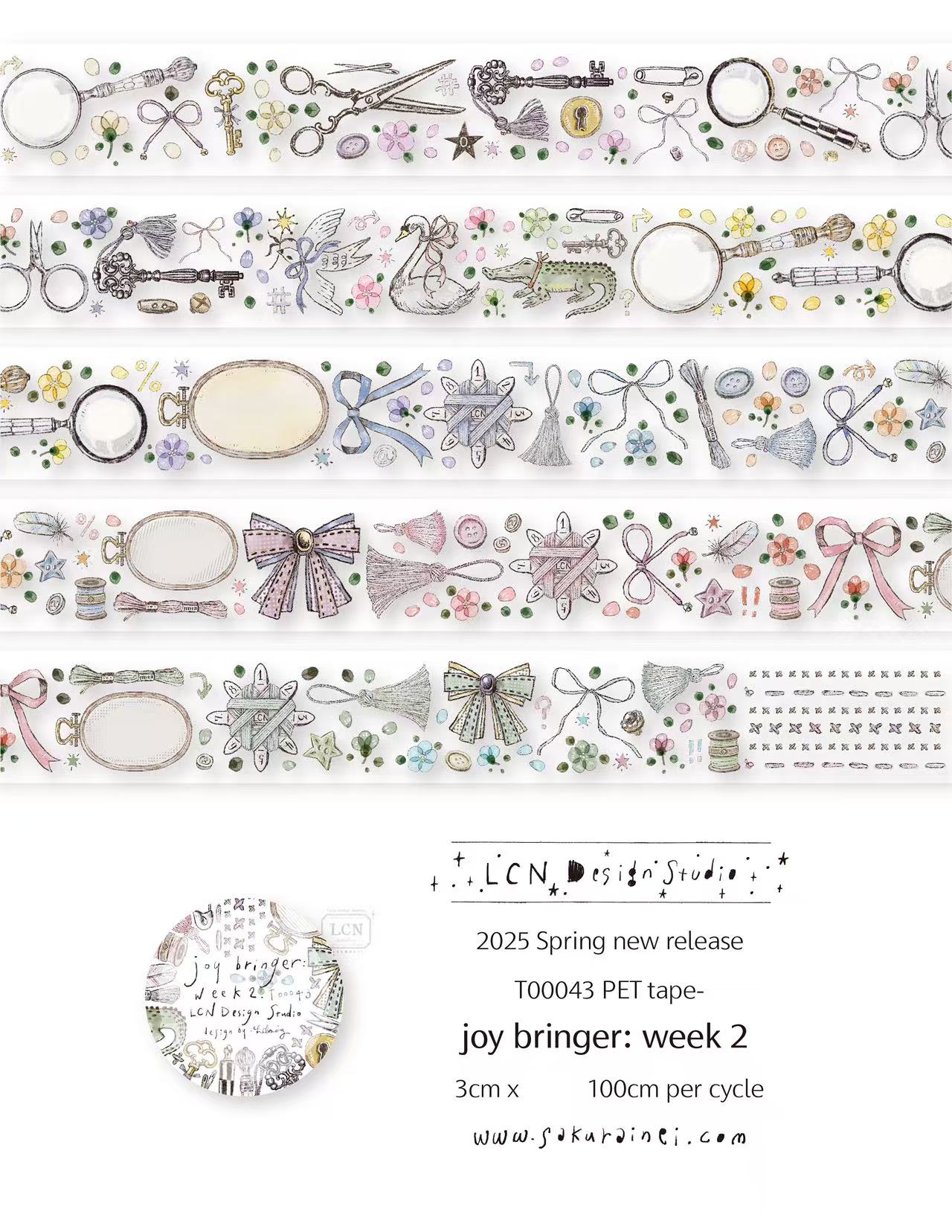 1 Loop LCN Vintage Sticker Clu - Washi Tape Rolls recension och pris