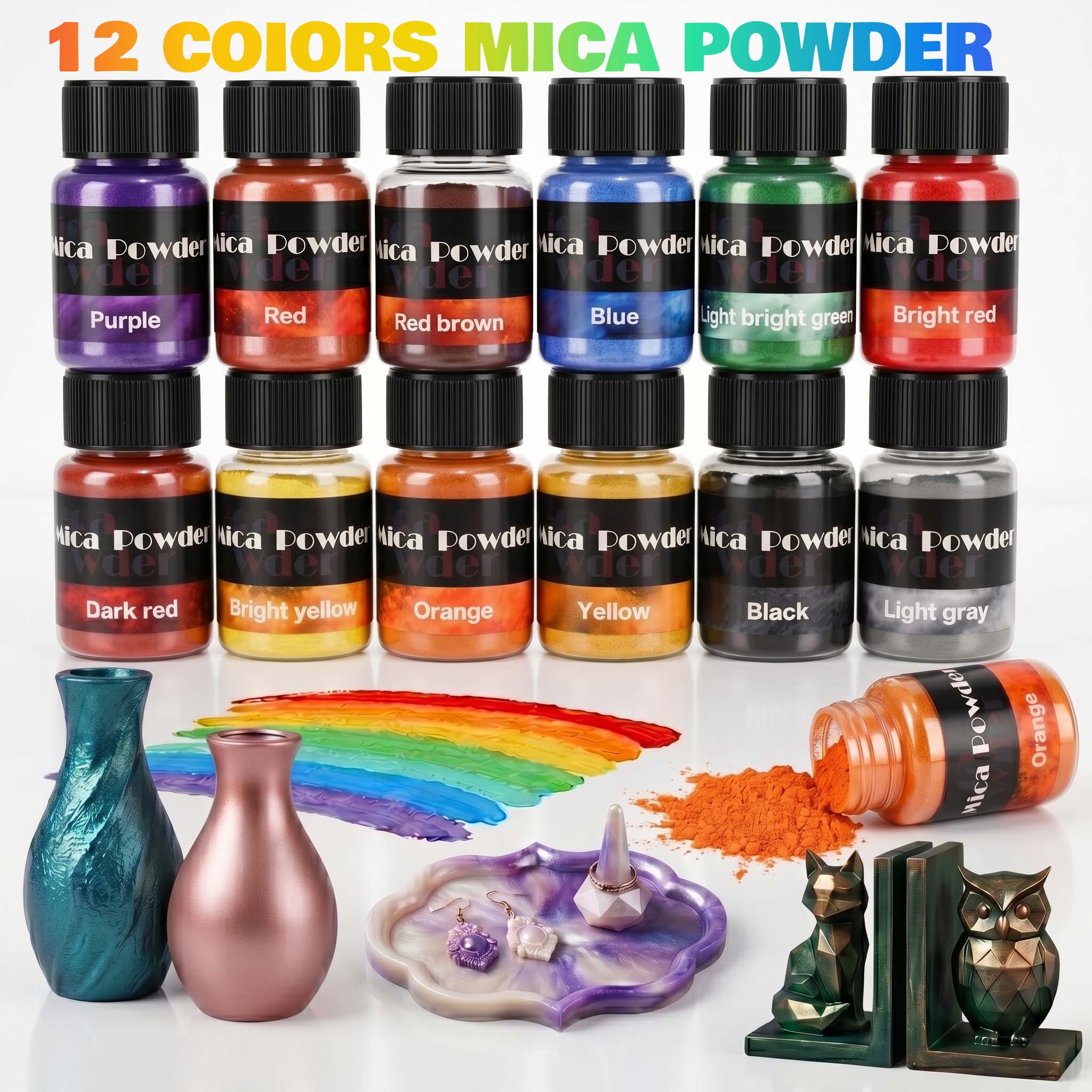 12-Color Gypsum Pigment Powder - Resin Pigment Powder recension och pris