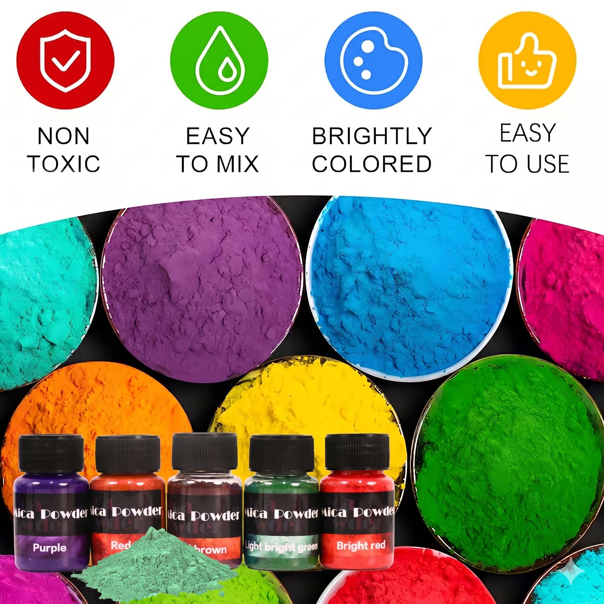 12-Color Gypsum Pigment Powder - Resin Pigment Powder recension och pris