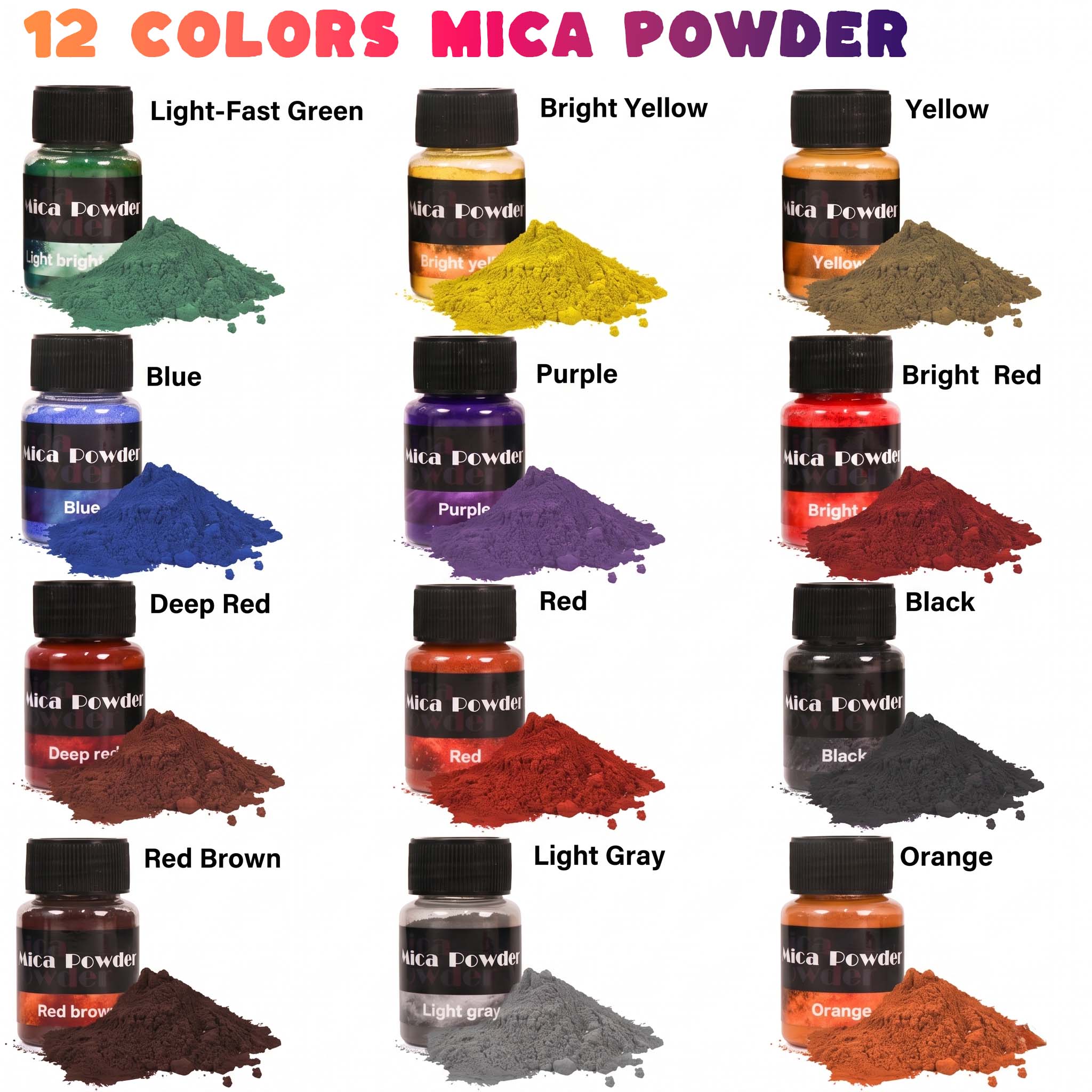 12-Color Gypsum Pigment Powder - Resin Pigment Powder recension och pris