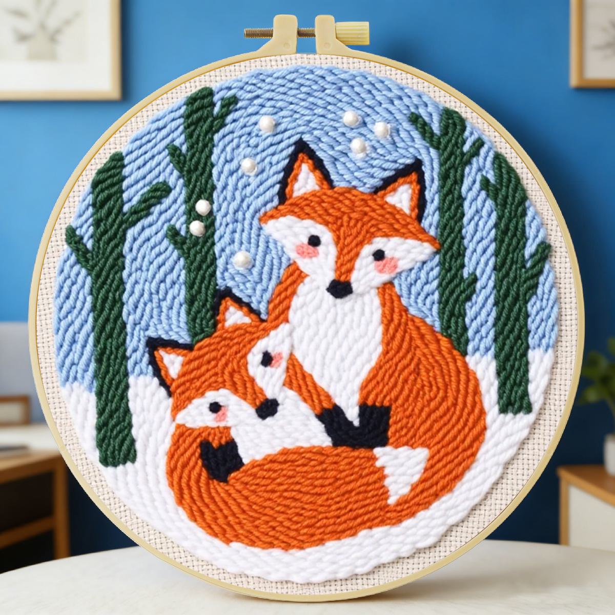 20X20CM/7.87inch Animal - Fox  - Punch Needle Kit recension och pris