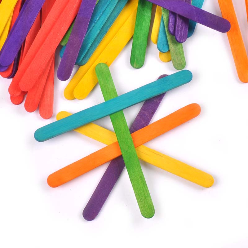 50Pcs/Lot Natural Wood & Color - Art Craft Stick recension och pris