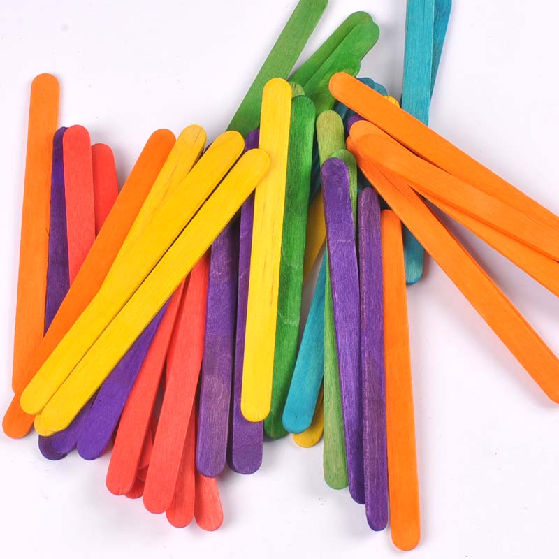50Pcs/Lot Natural Wood & Color - Art Craft Stick recension och pris